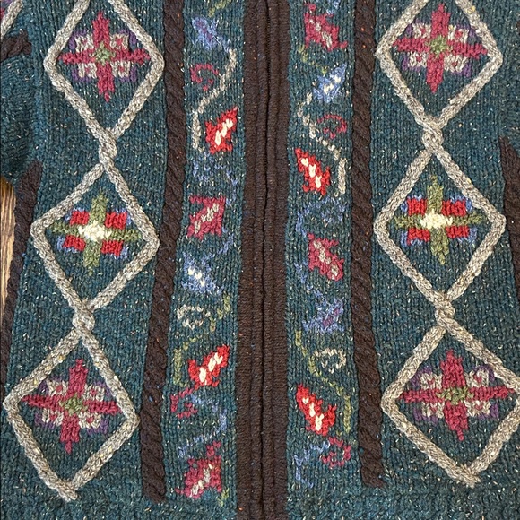 Vintage 90s Zip Up Wool Cardigan Sweater - Picture 8 of 11